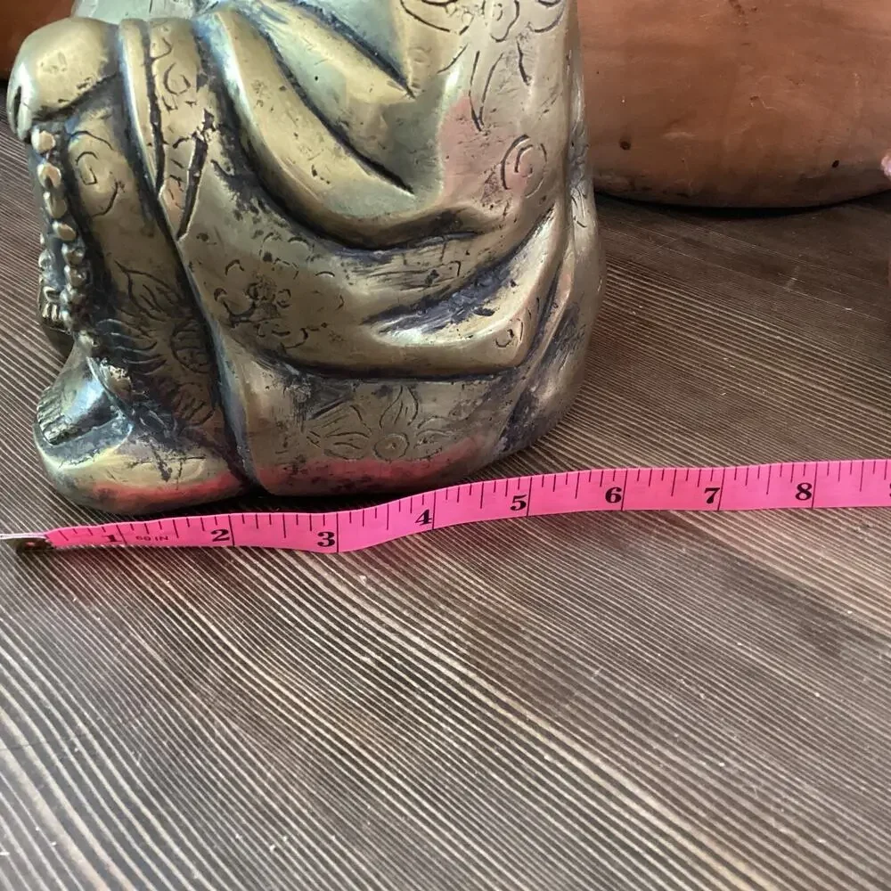 Old Antique Brass Tibetan Buddha statue.Approximately 11 X 8 X 6 And 6 Pounds